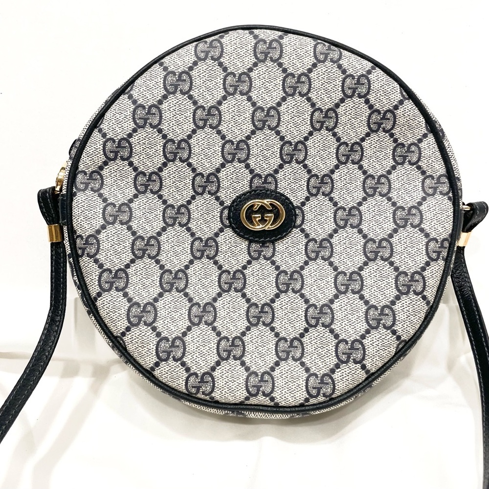 NWOT GUCCI VINTAGE ROUND Ophidia Monogram Cross Canvas Canteen Bag Classic